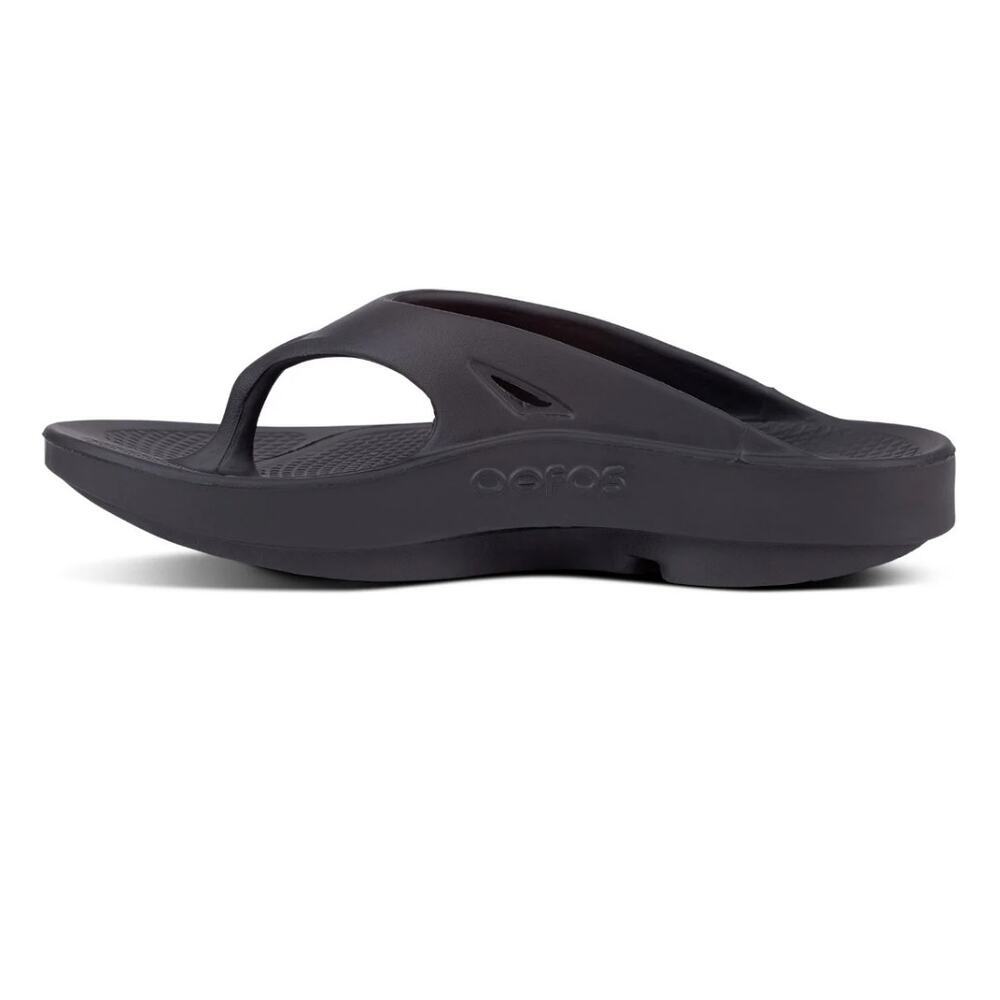 OOfos Unisex Black OOriginal Recovery Thong Slide Sandals Size M9/W11 - Picture 10 of 11